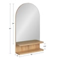 thumbnail image 6 of Kate and Laurel Astora Modern Arched Wall Mirror, 18 x 30, Natural Wood, Scandinavian Framed Mirror for Storage and Display, 6 of 9