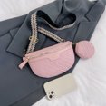 thumbnail image 3 of Bolso de pecho para mujer Bolso de cinturón de cuero PU Paquete informal impermeable para mujer (Rosa) Wdftyju Para Estrenar, 3 of 5