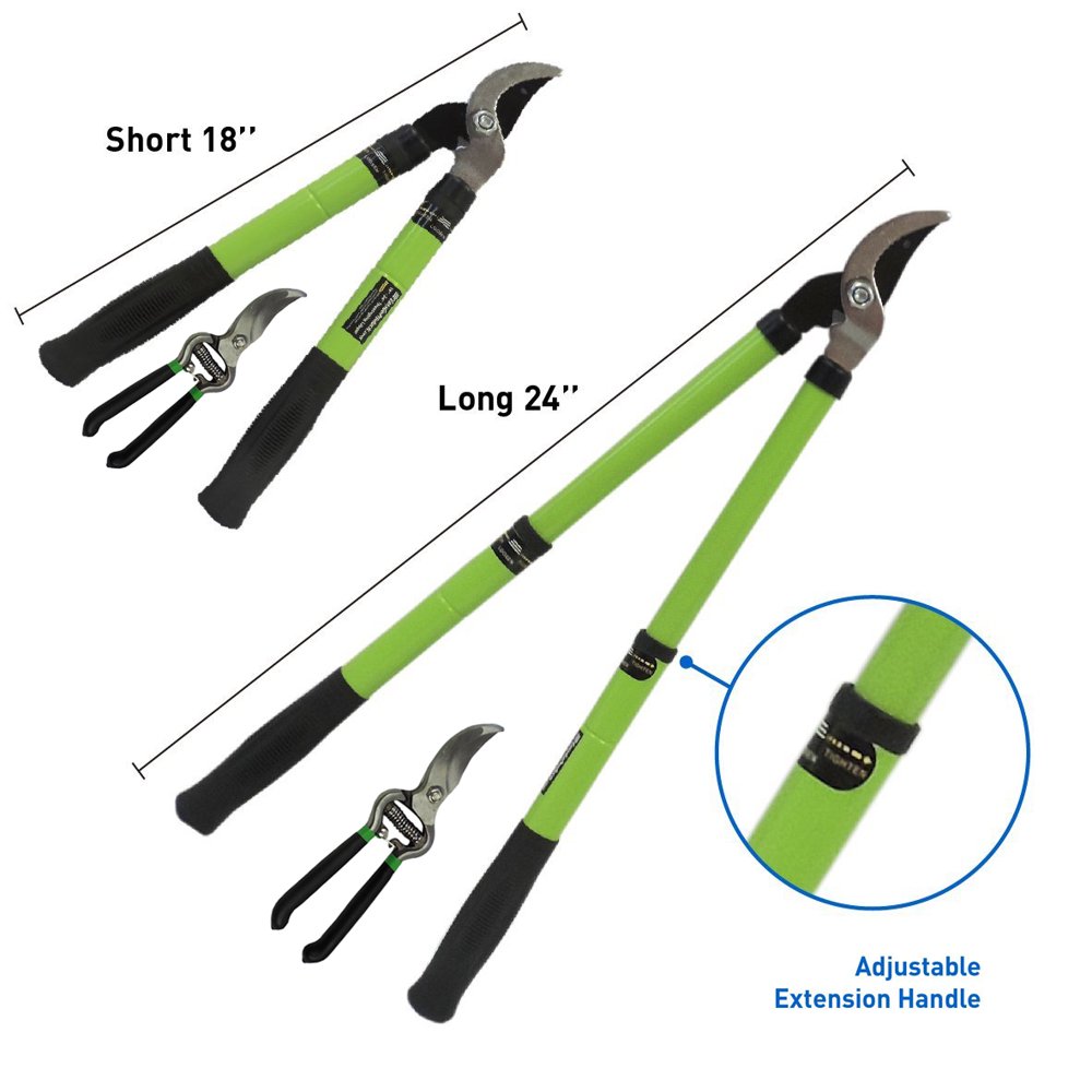 18" 24" Telescoping Lopper with Hand Pruner Set