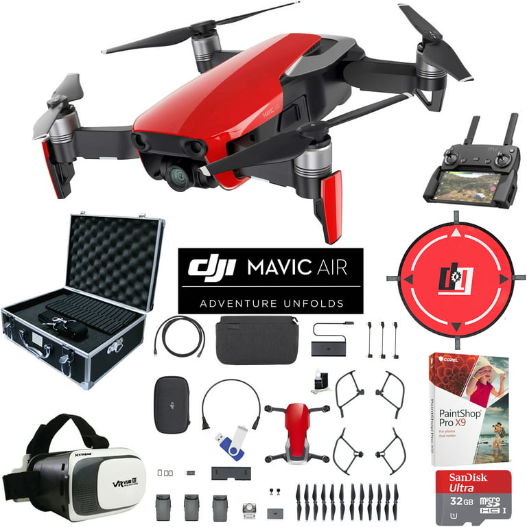 DJI Mavic Air Fly More Combo (Flame Red) Drone Combo 4K Wi-Fi