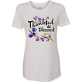 thumbnail image 3 of Inktastic Thankful and Blessed Inspirational Saying with Flowers Women's T-Shirt, 3 of 5