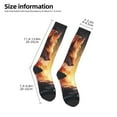 thumbnail image 3 of Bingfone Compression Socks for Women and Men Long Socks for Running Athletic Cycling Nurse-Red And White Flame Fox, 3 of 8