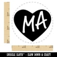 thumbnail image 2 of MA Massachusetts State in Heart Self-Inking Rubber Stamp Ink Stamper - Lime Green Ink - Small 3/4 Inch, 2 of 7