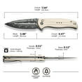 thumbnail image 3 of CIVIVI Incindie Pocket Folding Knife with 3.48" Damascus Blade Ivory G10 Handle C23053-DS1, 3 of 7