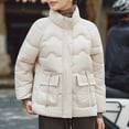 thumbnail image 2 of CHUMUD Women's Winter Puffer Jacket Warm Cotton Padded Coat Snap Zip Up Stand-up Collar Down Outerwear with Pockets, 2 of 9