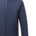 thumbnail image 5 of Men Solid-Color Fashionable Zipper Pocket Double-sided Detachable Hat Long Sleeve Hooded Casual Outwear Jacket Blue XL, 5 of 5