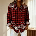 thumbnail image 2 of MESSUEN Christmas Shirts for Women Christmas Party Outfits for Women Christmas Dresses for Women Shirt Womens Fall Shirts Fall Shirts Cute Sweatshirts for Women Red 2XL, 2 of 4