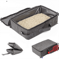 thumbnail image 4 of Foldable Cat for Travel Litter Tray Leakproof with Zipped Lid Portable Cat Toilet for Hotel Car Outdoors 35 X 45cm, 4 of 7
