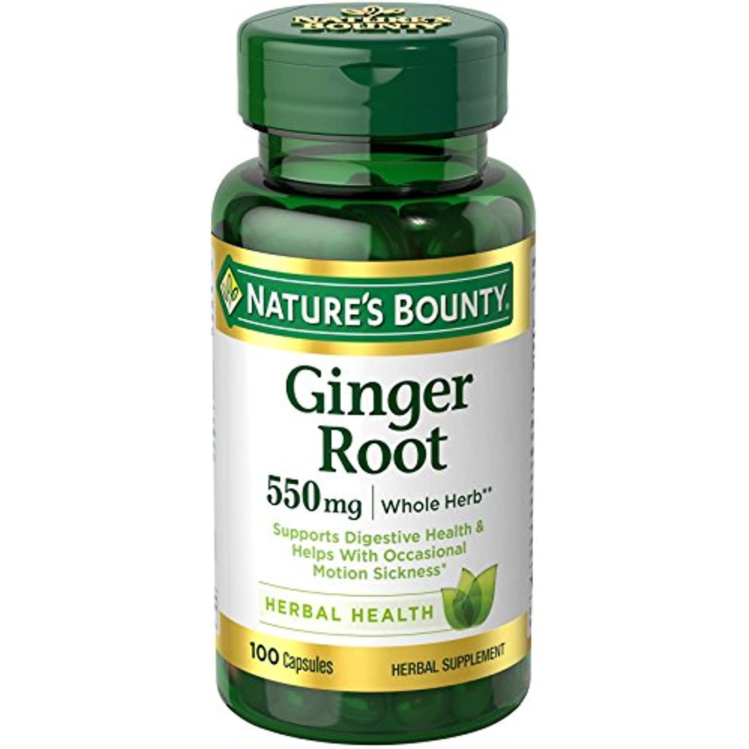 Natures Bounty Ginger Root Pills And Herbal Health Supplement, Supports