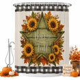 thumbnail image 2 of Happy Fall Shower Curtains for Bathroom, Maple Leaves Checked Thanksgiving Farmhouse Waterproof Fabric Shower Curtain, Decorative Bathroom Curtain for Bathtub, 36"x72", No Hooks Included, 2 of 9