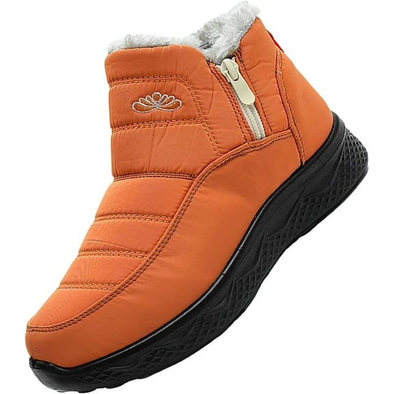 Womens Men‘s Winter Snow Boots Women Ankle Booties Warm Plush Lined Waterproof Insulated Slip On Outdoor Shoes