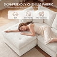 thumbnail image 4 of LazySunsets 112" Oversized Modular Sectional L Shaped Sofa, Wide & Deep Seat Boneless Cloud Couch With Multi-Purpose Round Pillow, No Assembly (White), 4 of 7