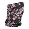 Zan Purple Paisley Motley Tube Fleece Lined Neck Face Mask Headwrap Balaclava