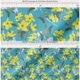 thumbnail image 2 of Soimoi Cotton Poplin Fabric Leaves & Yellow Flower Watercolor Print Fabric by Yard 56 Inch Wide, 2 of 7
