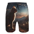 thumbnail image 3 of Goofa Pyramid Desert Cat Printed Mens Swim Trunks Summer Quick Dry Short Beach Swimwear Bathing Suits-X-Large, 3 of 6