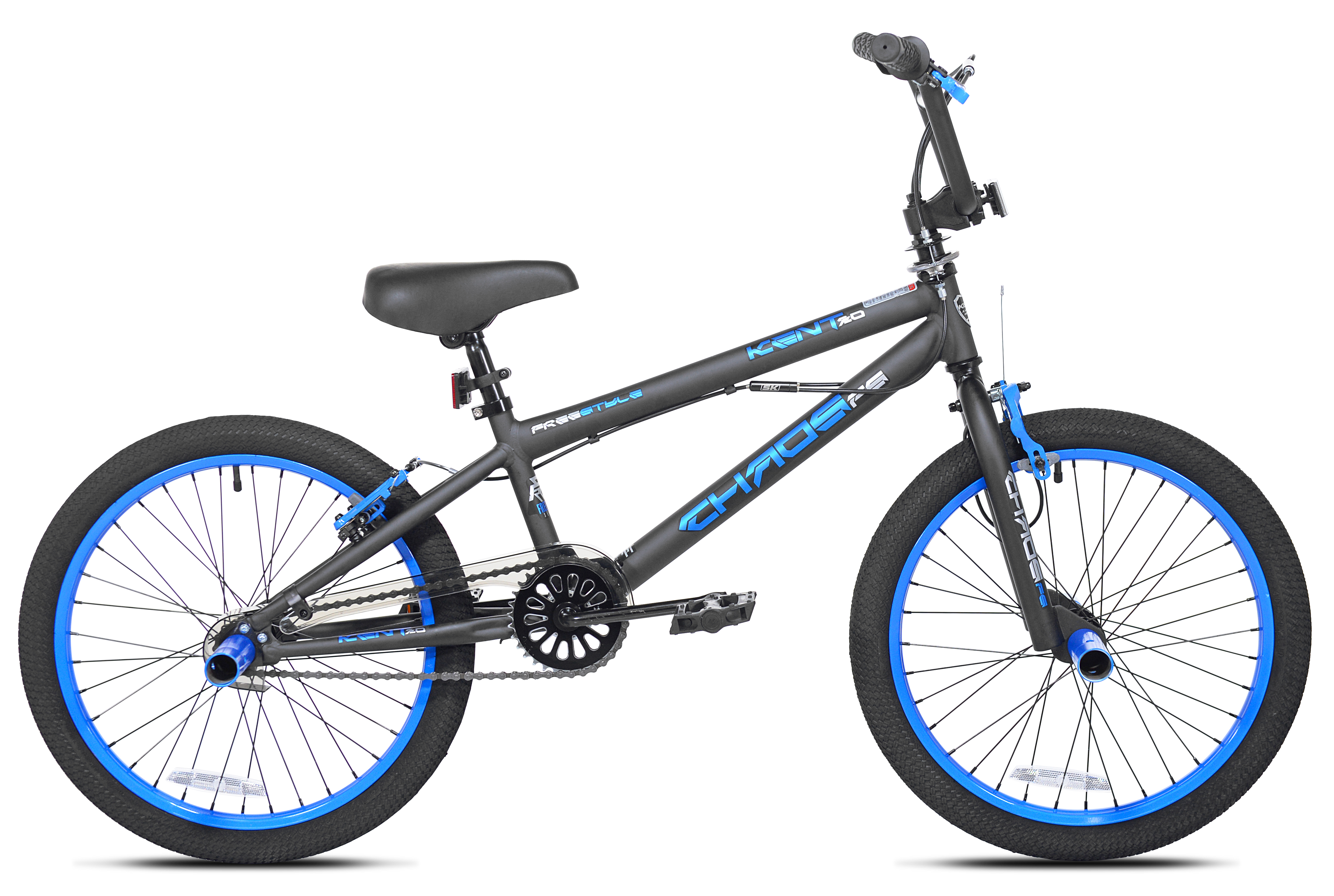 Kent Chaos 20" Boy's Freestyle BMX Bike, Black/Blue photo 8