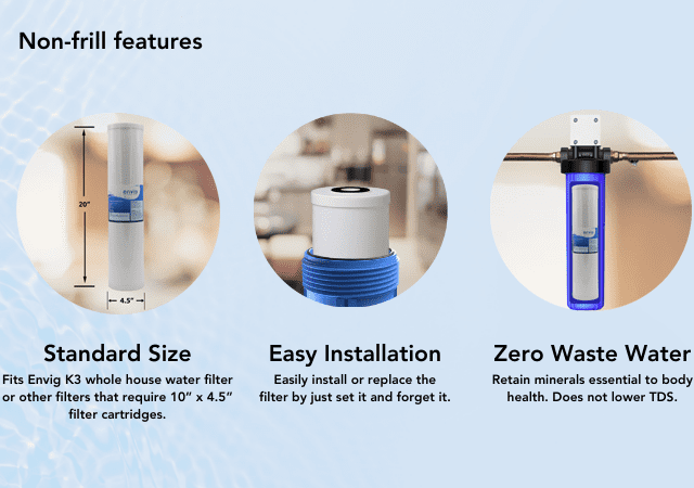 Envig L3 Iron and Hydrogen Sulfide 4.5” x 20” Whole House Water Filter Cartridge