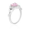 thumbnail image 2 of Fine Silver Plate Heart Shaped Halo Engagement Ring with Cubic Zirconia Stones, 2 of 3