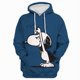 thumbnail image 3 of Sudadera con capucha holgada de manga larga con cuello redondo y estampado de dibujos animados de Snoopy para mujer para otoño e invierno, 3 of 5