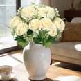 thumbnail image 4 of Verdsylv 6-Head Artificial Rose Bouquet, Cloth Flower Plant Arrangement for Wedding Bridal Party, Home Living Room Decor, Table Centerpieces, and Anniversary Celebration, Green, 4 of 9