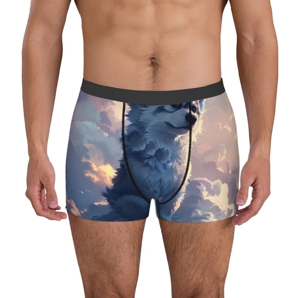 Fotbe Cloud Wolf Calzoncillos Tipo Boxer con Bolsa de Soporte Total para Hombre, X-Temp Fresco, Transpirable y de Secado Rápido-XX-Large
