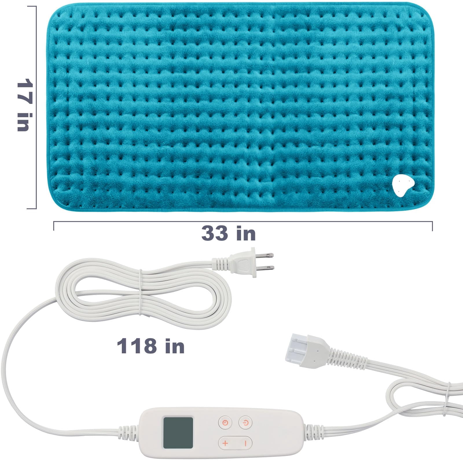 TCVOR Extra Large Heating Pad for Deep Heat and Comfort, 17" x 33" Super Soft Flannel Electric Heating Pad with 6 Heat Settings, 6 Timer Auto Shut off