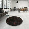 thumbnail image 3 of Ahgly Company Indoor Round Contemporary Charcoal Black Abstract Area Rugs, 5' Round, 3 of 6