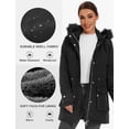 thumbnail image 5 of Women's Parka Coat Hooded Warm Parka Jacket Long Winter Coat with Fleece Lined (Black, Small), 5 of 8