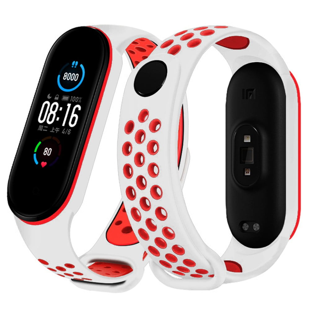 Strap for Mi band 6 Bracelet Sport Silicone Miband4 miband 5 Wrist correa  belt Replacement Wristband for xiaomi Mi band 4 3 5 6 - 3 black-red