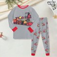 thumbnail image 2 of TOWED22 2 Piece Infant Toddler Fall Winter Graphic Sweatshirt and Jogger Pants Pullover Round Neck Warm Outfits Clothes Set(Grey,2-3 Y), 2 of 7