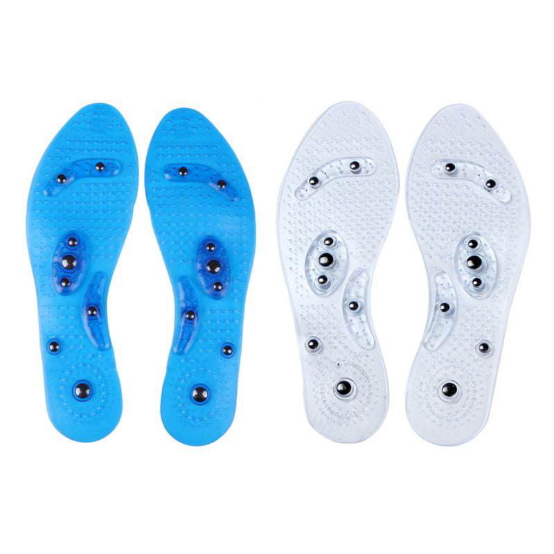 Acupressure Magnetic Massage Foot Therapy Reflexology Pain Relief Shoe Insoles 2 Pair Washable and Cutable Massaging Insoles Women and Men 