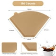 thumbnail image 2 of SDTC Tech 150 Counts Coffee Filters #4 Disposable Coffee Paper Filters U-Shaped Cone Paper Filters 8-12 Cup Unbleached Natural Brown Compatible with Ninja Dual Brew Coffee Maker Coffee Filters, 2 of 7