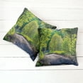 thumbnail image 6 of Ambesonne Spring Throw Pillow Cover 2 Pack, Path in Forest by Lake, 16", Lime Green Grey, 6 of 7