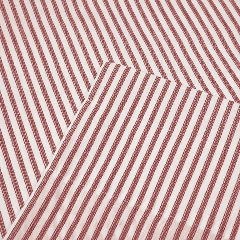 Ellis Curtain Plaza Stripe Swag Valance - 56x36 Inch Tan Cotton Blend Window Treatment