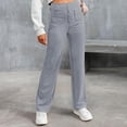 thumbnail image 4 of High Waist Pants Loose Wide Leg Pants for Women Spring Fall Ladies Office Trouser Full Length Straight Pant Outwear, 4 of 5