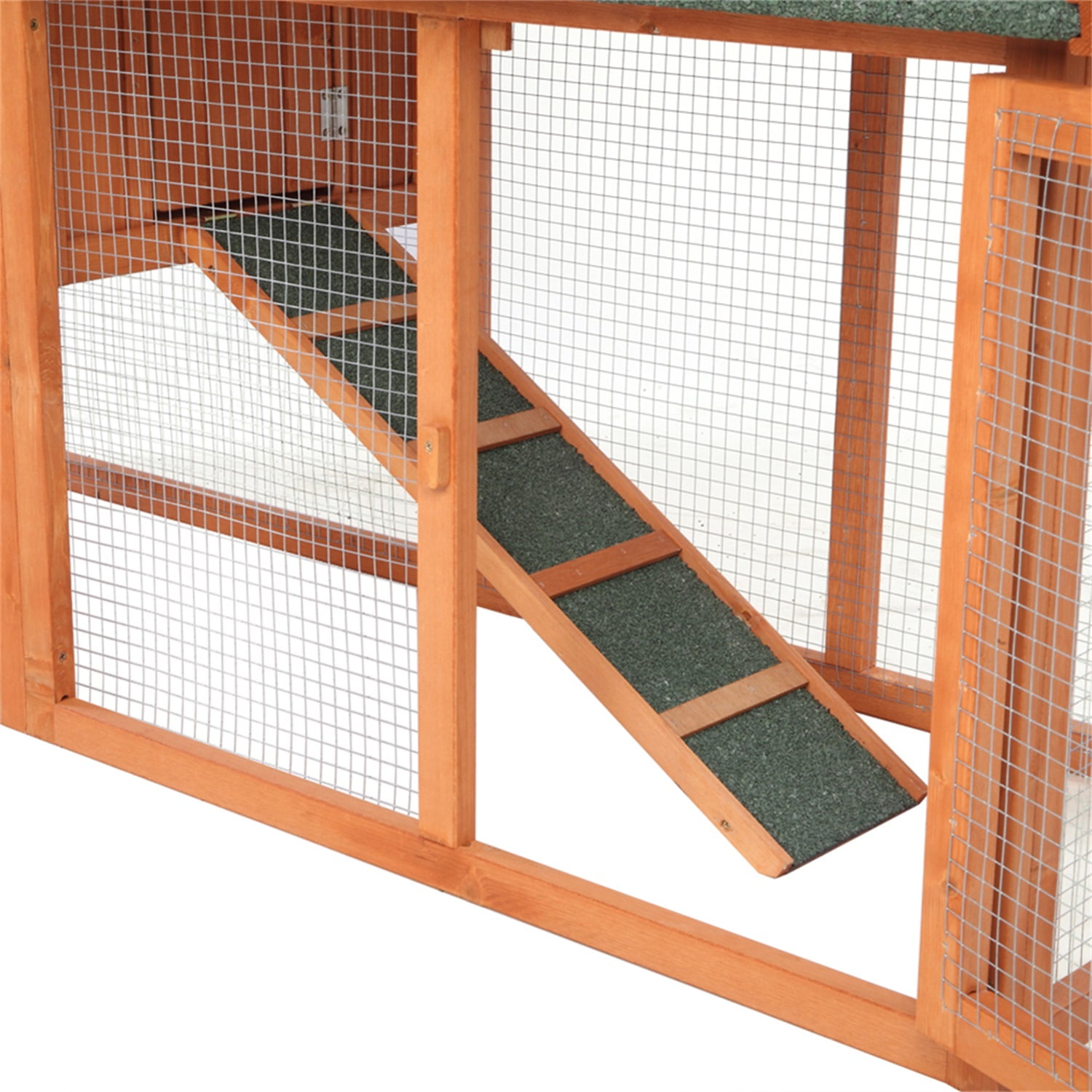 Pefilos 61" Wooden Rabbit Hutch for Outdoor Pet House Bunny Cages Poultry Cage Habitat, Orange Pefilos 61" Wooden Rabbit Hutch for Outdoor Pet House Bunny Cages Poultry Cage Habitat, Orange