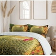 thumbnail image 6 of Ambesonne Flower Duvet Cover Set, Cactus Plant with Spikes, 2-Calking, Green and Pink, 6 of 7