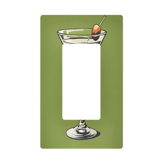 Yayeee Rocker Switch Wall Plate 1-Gang 4.6"x2.9" Home Decorative Outlet Cover, Light Black Martini