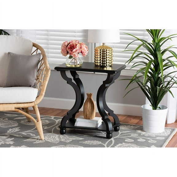 Baxton Studio Cianna Classic and Traditional Black Wood End Table