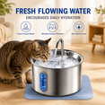 thumbnail image 2 of MEHOOM 304 Stainless Steel Cat Water Fountain, 108oz/3.2L  Ultra Quiet & Auto Pet Water Fountain, Water Dispenser with Filters for Multiple Cats Dog Indoor, 2 of 11