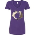 thumbnail image 3 of Inktastic Cute Ferret Heart Women's V-Neck T-Shirt, 3 of 5