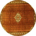 thumbnail image 1 of Ahgly Company Machine Washable Indoor Round Persian Yellow Traditional Area Rugs, 4' Round, 1 of 4