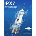 thumbnail image 5 of (2 pack) MySmile LP201 OLED Display Portable Water Flosser Cordless for Teeth Braces, Electric Power Water Dental Flosser 350ml Large Oral Irrigator, IPX7 Waterproof, 5 Modes, 8 Tips, 1 Travel Bag, White, 5 of 11