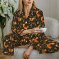 thumbnail image 6 of Disketp Festive Squirrels Dark Forest Pajamas Set Long Sleeve Sleepwear Womens Button Down Nightwear Pj Sets-{designName}-Large, 6 of 7