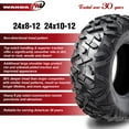 thumbnail image 2 of WANDA 24x8-12 & 24x10-12 UTV ATV Tires 6-Ply Full Set Bighorn Style Solid Tread, 2 of 6