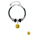 thumbnail image 2 of Delight Jewelry Resin Large 3-D Happy Face Sister Celtic Knot Leather Bead Bracelet, 7"+2" Extender, 2 of 4