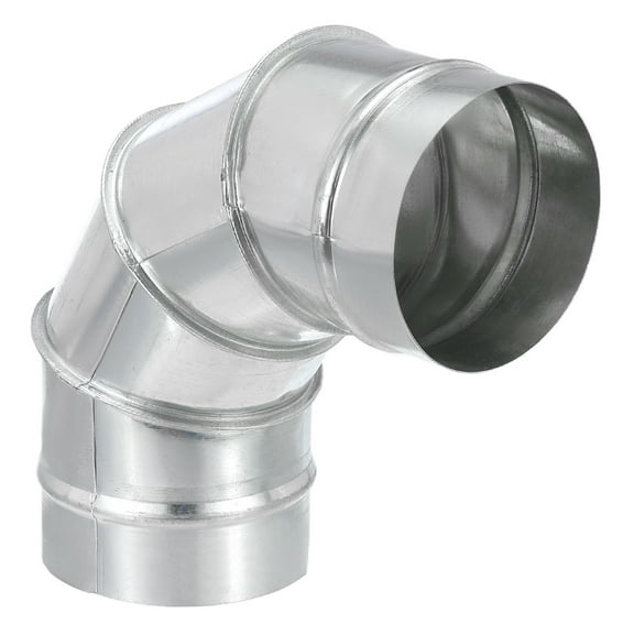 Uxcell 4" OD 90 Degree Elbow Duct Pipe Connector, HVAC Ventilation Chimney Flue Tube Connector Galvanized Iron Adapter