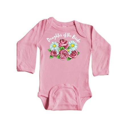 

Inktastic Daughter of the Bride Roses and Daisies Gift Baby Girl Long Sleeve Bodysuit