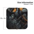 thumbnail image 3 of Honeii Full Moon Black Dragon Print Leather Coaster Set of 6, Ideal for Safeguarding Your Furniture from Drinks Spills and Effortless Cleanup,Square, 3 of 7