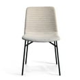 thumbnail image 2 of Ella Modern Dining Chair in White with Matte Black Steel Legs for Kitchen, Living Room and Dining Room (Set of 2, Beige Upholstered Seat ), 2 of 3
